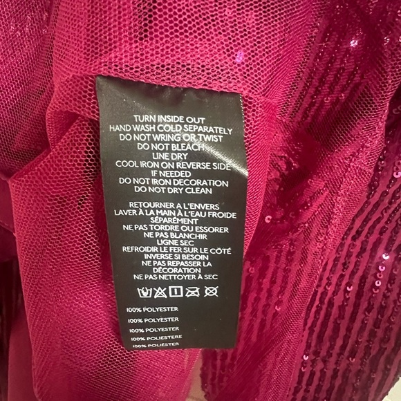 NWT new medium Anthropologie Remoe sequin button down shirt raspberry pink red - Picture 9 of 13